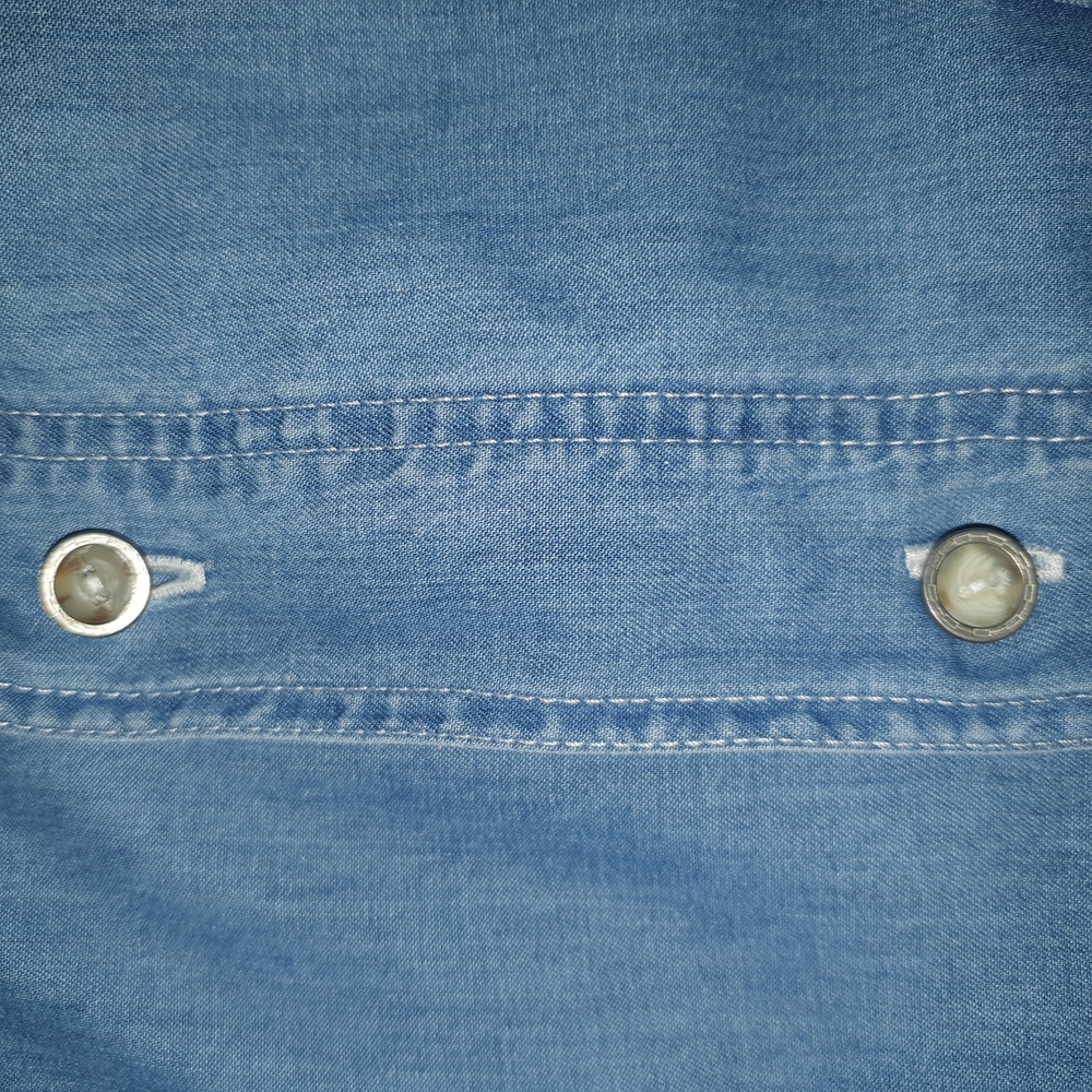 Mens Size Chest 52-53" Collar 47cm Vintage Light Blue Denim Shirt - Picture 4 of 10